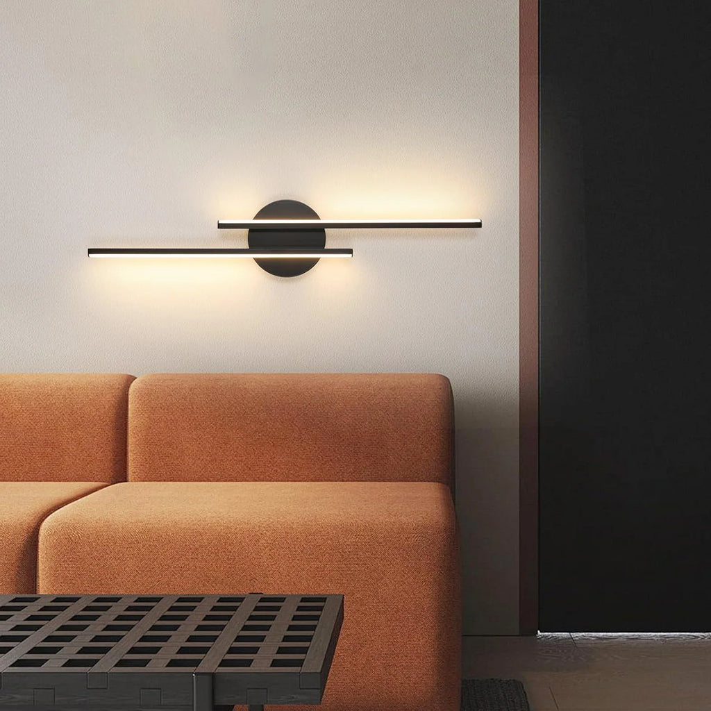 LED Interior Wall Sconce, 24W Modern Wall Light, LED Wall Light Warm White 3000K, Black Lighting LED Wall Light for Bedroom,