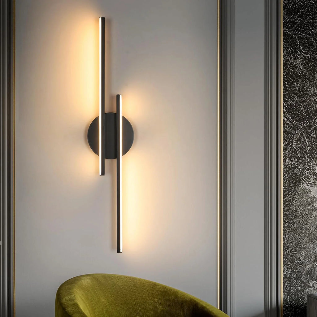 LED Interior Wall Sconce, 24W Modern Wall Light, LED Wall Light Warm White 3000K, Black Lighting LED Wall Light for Bedroom,