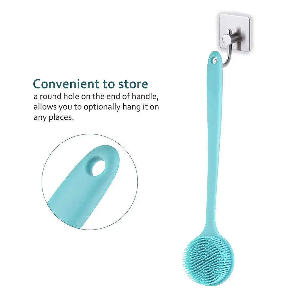 Back Scrubber with Long Handle for Shower, Silicone Body Massage Brush for Bath Use, Soft Bristles Provide Gentle Exfoliation, Ergonomic Grip for Easy Reach, Lightweight and Quick-Drying Design, Suitable for Daily Cleansing a