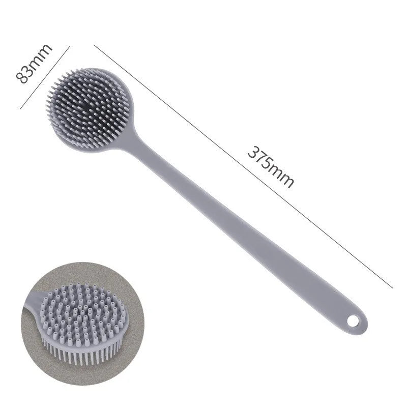 Back Scrubber with Long Handle for Shower, Silicone Body Massage Brush for Bath Use, Soft Bristles Provide Gentle Exfoliation, Ergonomic Grip for Easy Reach, Lightweight and Quick-Drying Design, Suitable for Daily Cleansing a