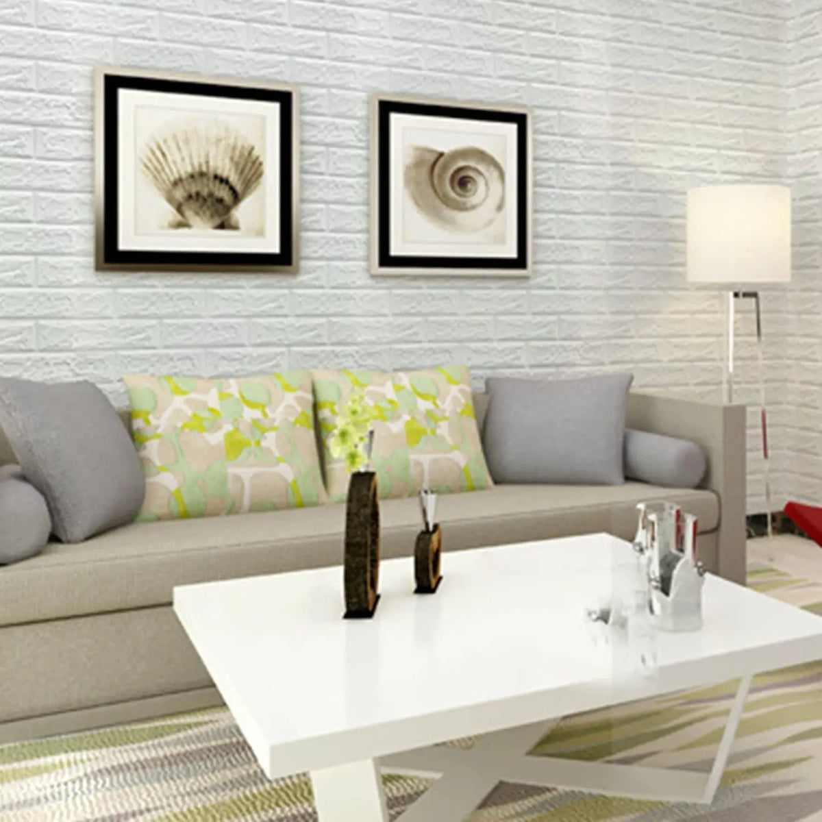 10Pcs 3D Wall Panels Peel and Stick, Self Adhesive 3D Wallpaper, Cuttable Faux Brick Wall Panel for Interior Wall Living Room Bedroom
