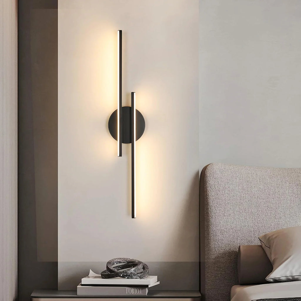 LED Interior Wall Sconce, 24W Modern Wall Light, LED Wall Light Warm White 3000K, Black Lighting LED Wall Light for Bedroom,
