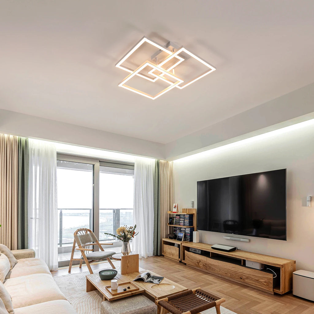 LED Ceiling Light, 40W Modern Square Dimmable Ceiling Lamp with Remote Control for Living Room Dining Room Bedroom