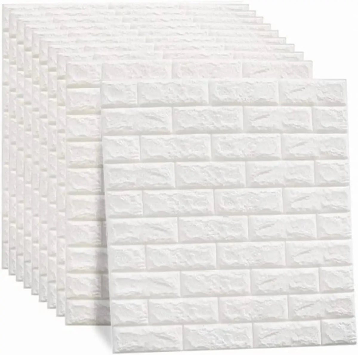 10Pcs 3D Wall Panels Peel and Stick, Self Adhesive 3D Wallpaper, Cuttable Faux Brick Wall Panel for Interior Wall Living Room Bedroom