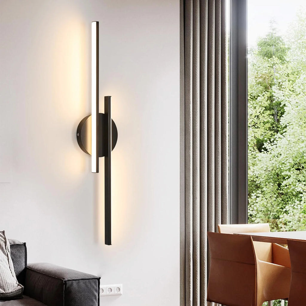 LED Interior Wall Sconce, 24W Modern Wall Light, LED Wall Light Warm White 3000K, Black Lighting LED Wall Light for Bedroom,