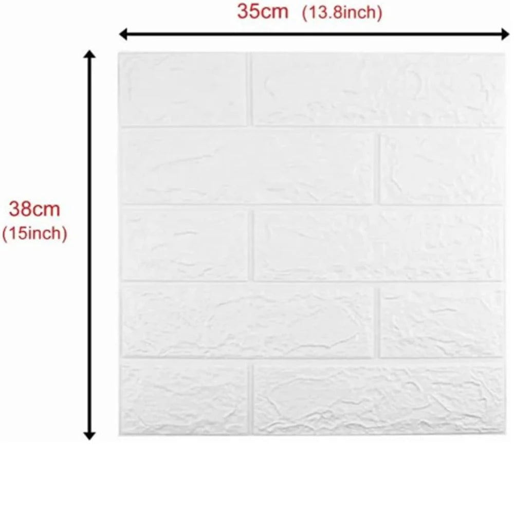 10Pcs 3D Wall Panels Peel and Stick, Self Adhesive 3D Wallpaper, Cuttable Faux Brick Wall Panel for Interior Wall Living Room Bedroom