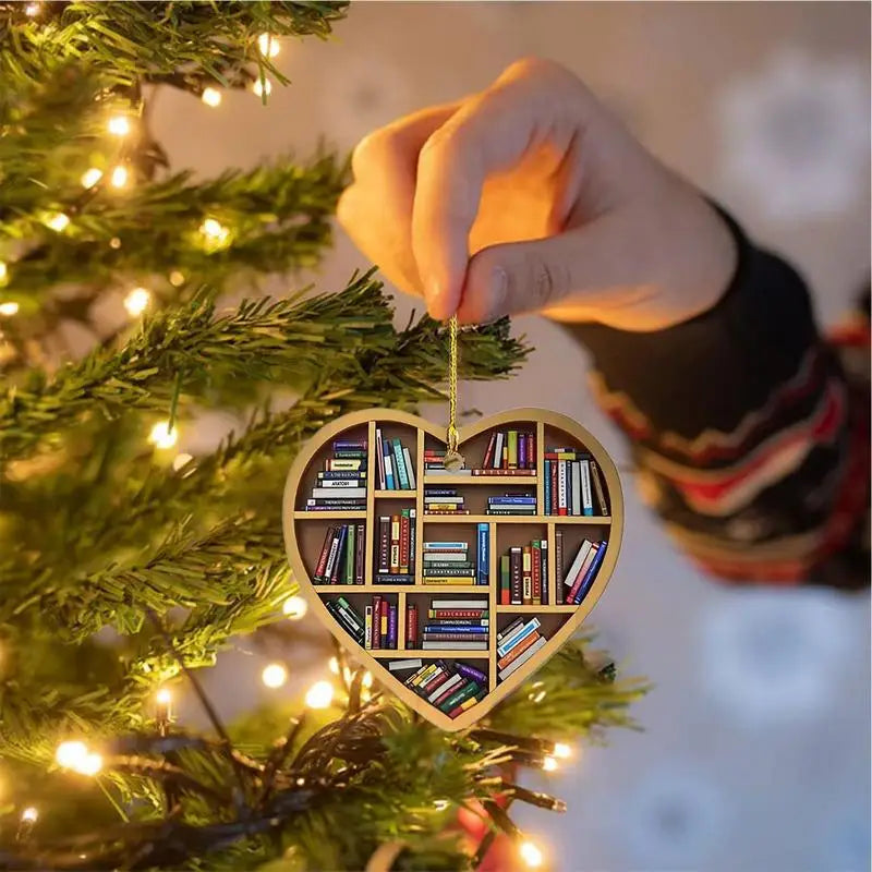 New Christmas Tree Shaped Bookshelf Pendant 24 Days Acrylic Book Decoration Advent Calendar Home Hangable Ornament gifts