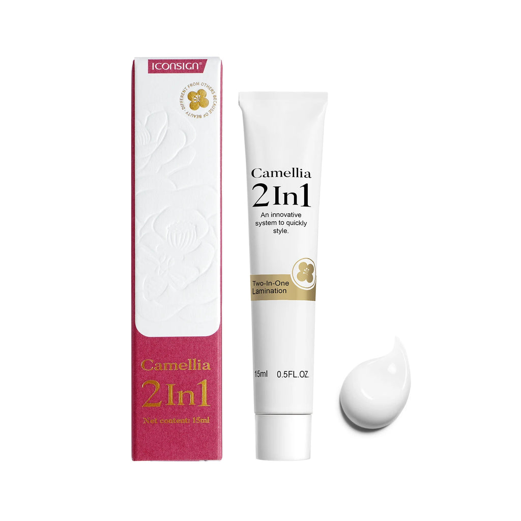 ICONSIGN Camellia 2 IN 1 Eyebrow Fast Perming Brow Mascara Cream Waterproof Long Lasting 60 to 90 Days Comestic Makeup