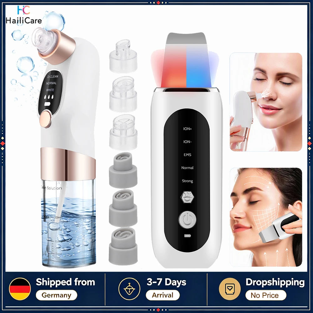 Electric Bubble Blackhead Remover / Ultrasonic Skin Scrubber Skin Care Tool Vacuum Suction Pore Cleanser Pimple Black Head Extractor Facial Lifting Cleaning Tools