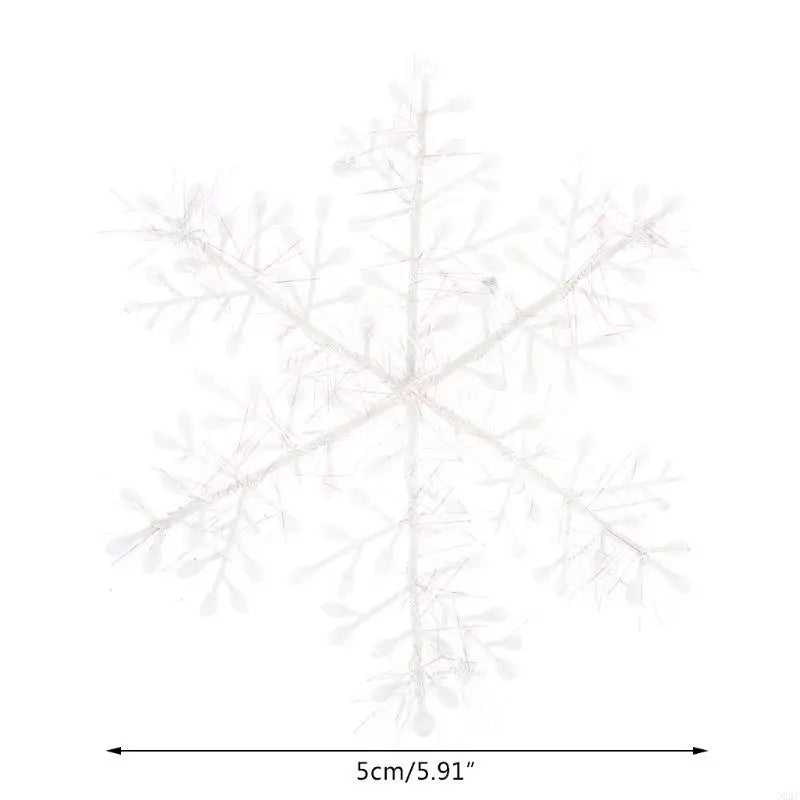 G92C White Snowflake Ornaments Christmas Tree Window Door Accessories