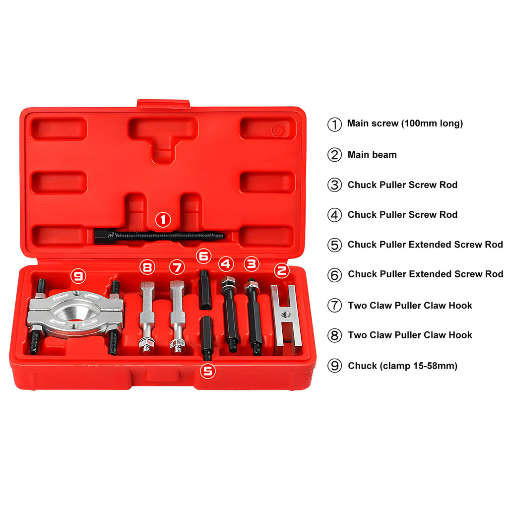 Podofo 9PCS Portable Bearing Splitter Separator Puller Kit Car Bear Separator Puller Bearing Removal Tool Gear Puller Car Repair Tools