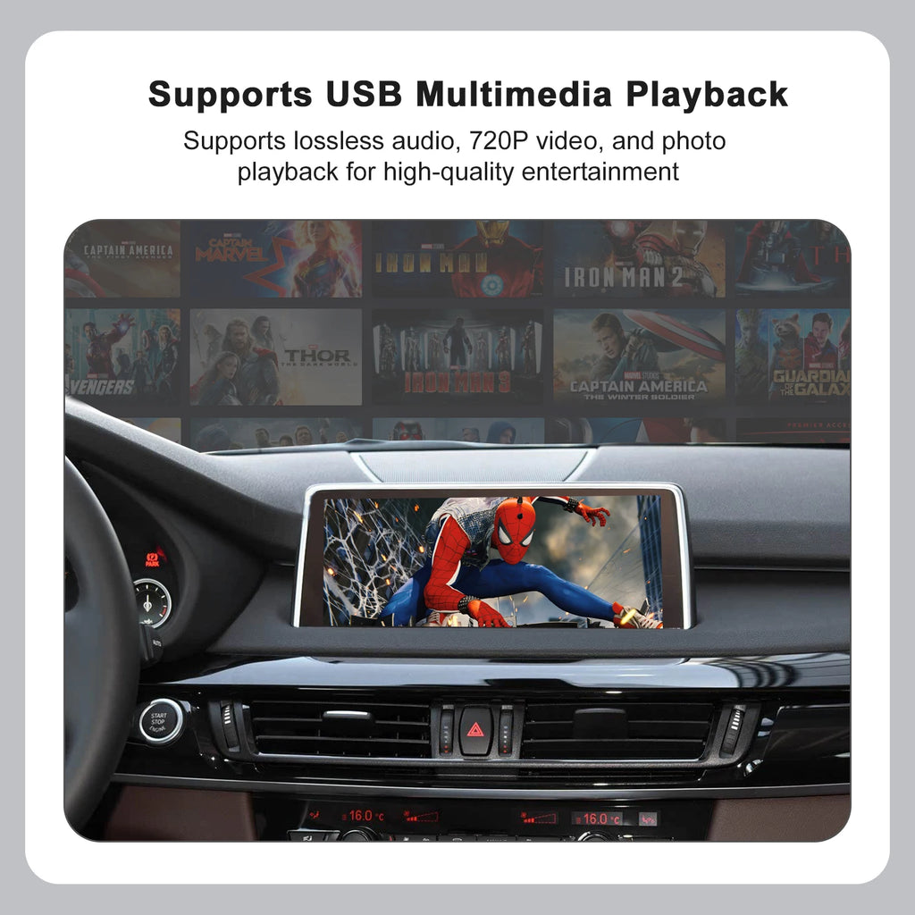 REEIIO For BMW X5 X6 F15 F16 F85 F86 F70 E71 E72 NBT CIC Wireless CarPlay Support for Android Auto AirPlay Mirroring Camera