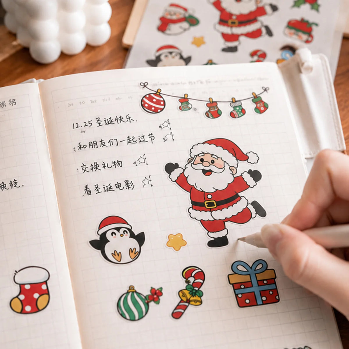 Snowman Stickers Cute Christmas Reward Stickers Christmas Tree Stickers Classic For Christmas Party Water Bottles