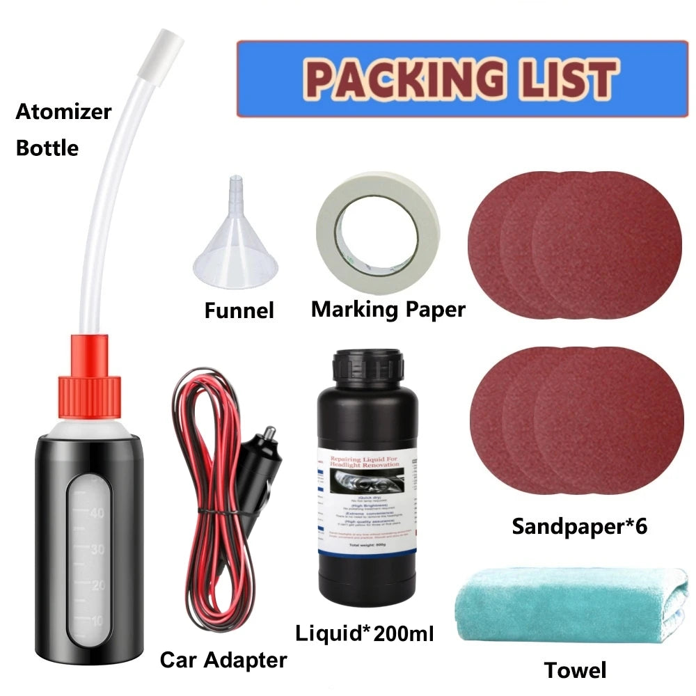 Headlight Restoration Kit Liquid Polymer Headlights Polishing Polymerization Car Headlight Renovation kit 100ML/200ML