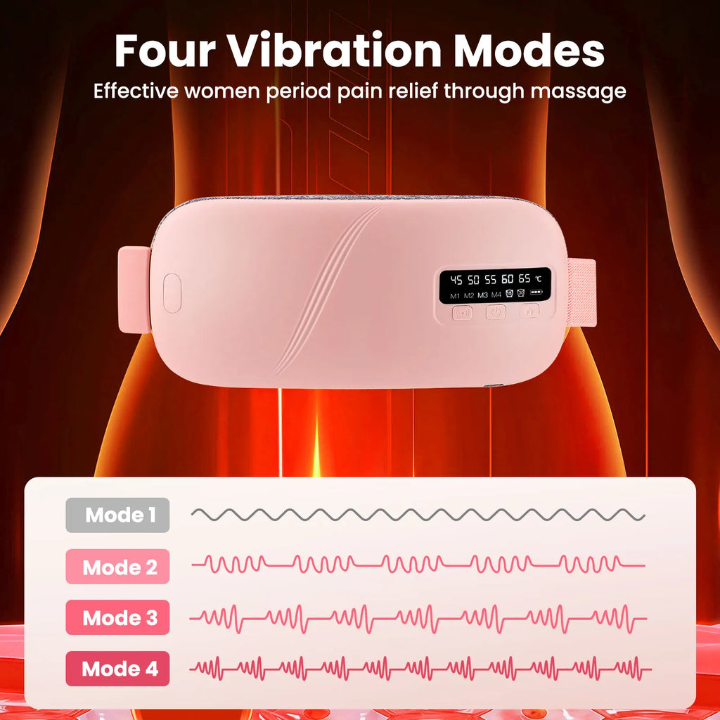 Ceinture de massage vibrante chauffante électrique, coussin chauffant intelligent pour le soulagement des douleurs menstruelles, pour femmes et hommes