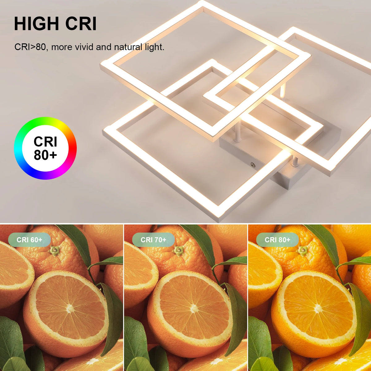 LED Ceiling Light, 40W Modern Square Dimmable Ceiling Lamp with Remote Control for Living Room Dining Room Bedroom