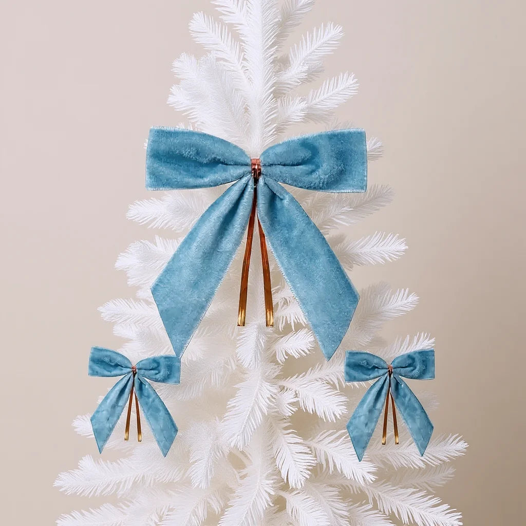 Christmas Pendant Ornaments European And American Christmas Tree Ornaments Velvet Bow Decorations Handmade For Home Christmas