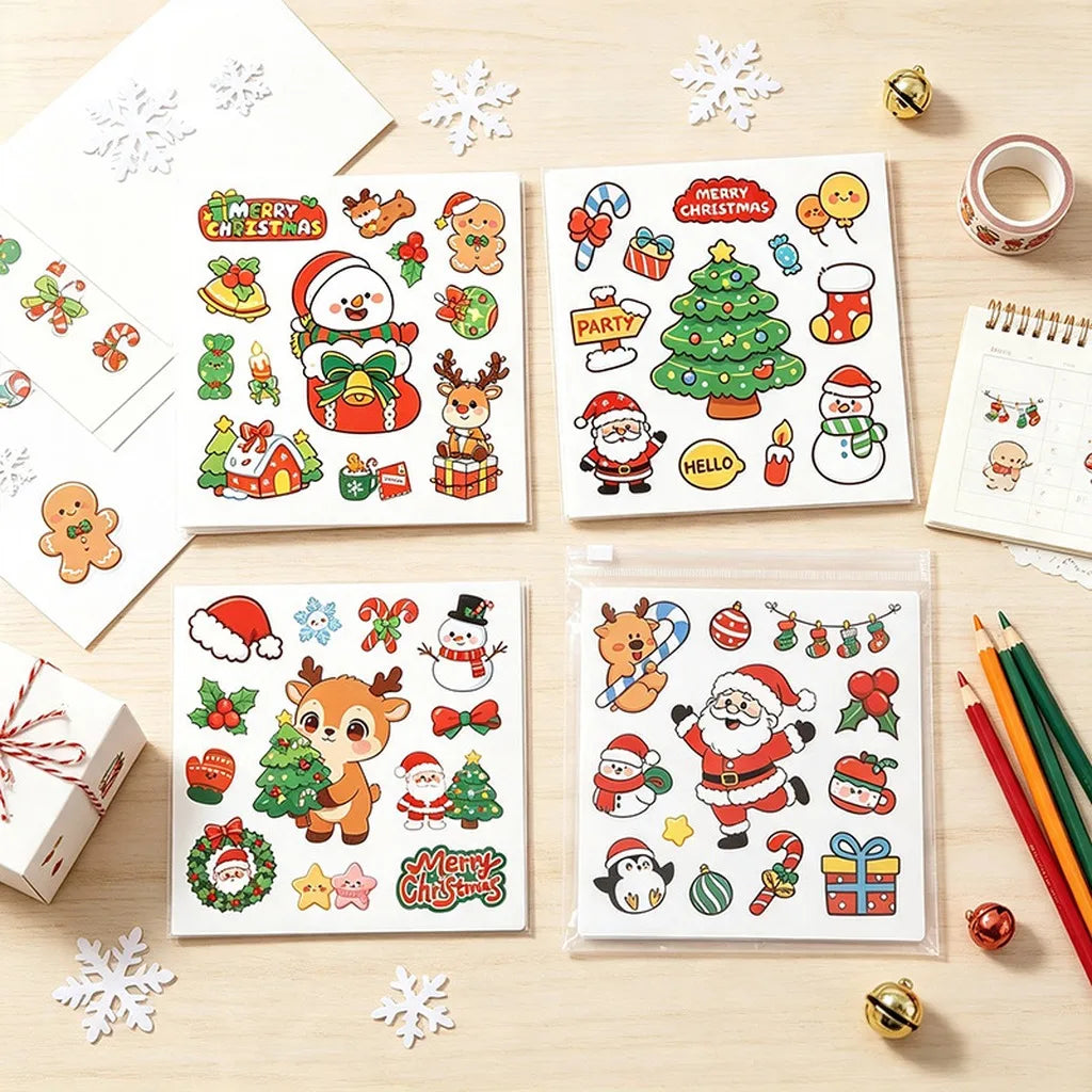 Snowman Stickers Cute Christmas Reward Stickers Christmas Tree Stickers Classic For Christmas Party Water Bottles