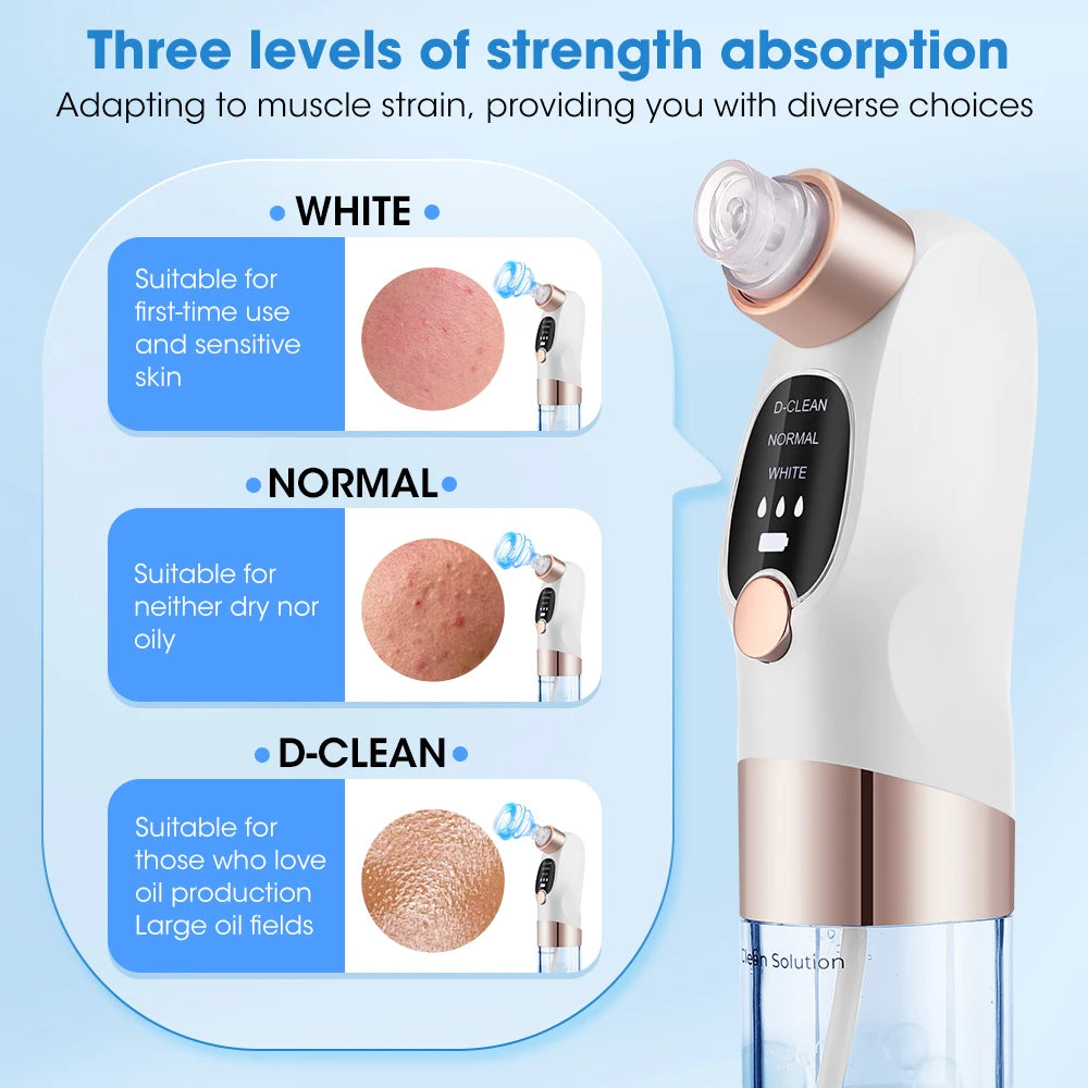 Electric Bubble Blackhead Remover / Ultrasonic Skin Scrubber Skin Care Tool Vacuum Suction Pore Cleanser Pimple Black Head Extractor Facial Lifting Cleaning Tools