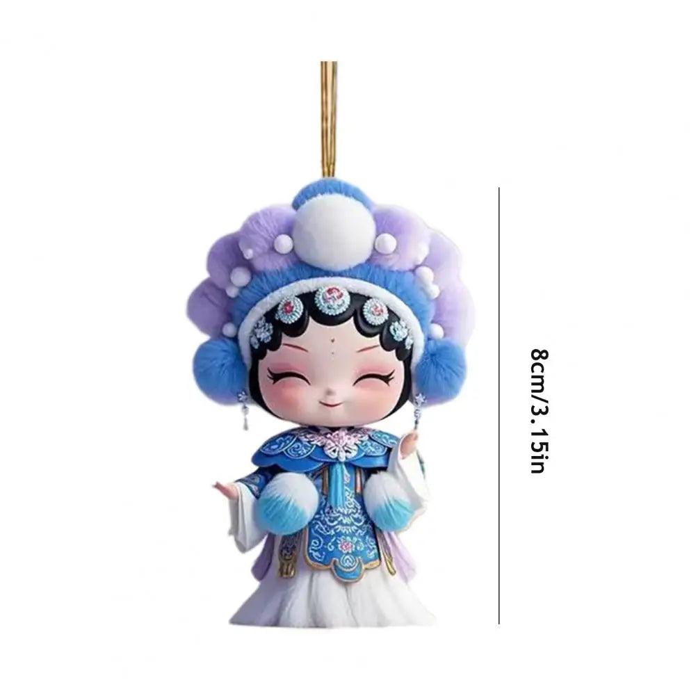 Chinese Opera Figurine Ornament Traditional Chinese Opera Girls Doll Hanging Decor 2D Acrylic Christmas Tree Ornament