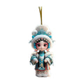 Chinese Opera Figurine Ornament Traditional Chinese Opera Girls Doll Hanging Decor 2D Acrylic Christmas Tree Ornament