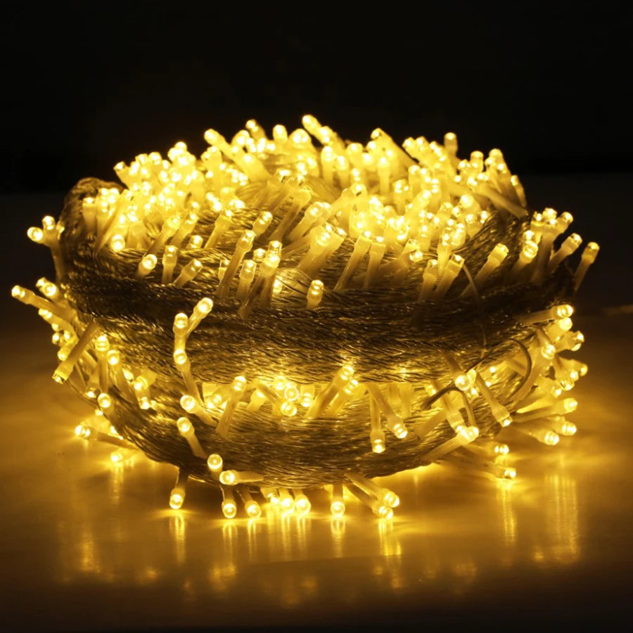 50M 100M String Lights LED Outdoor Fairy Garland Christmas Lights For Garden Terrace Tree Street Wedding Party Decoration