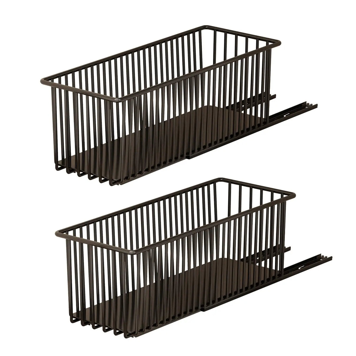 Pull-Out Cabinet Organizer, Carbon Steel Sliding Drawer Rack - Tool-Free Install - For Narrow Cabinets & Under Basin - Stores Cutting Boards, Baking Sheets, Pans, Spices - 1 Pack / 2 Packs