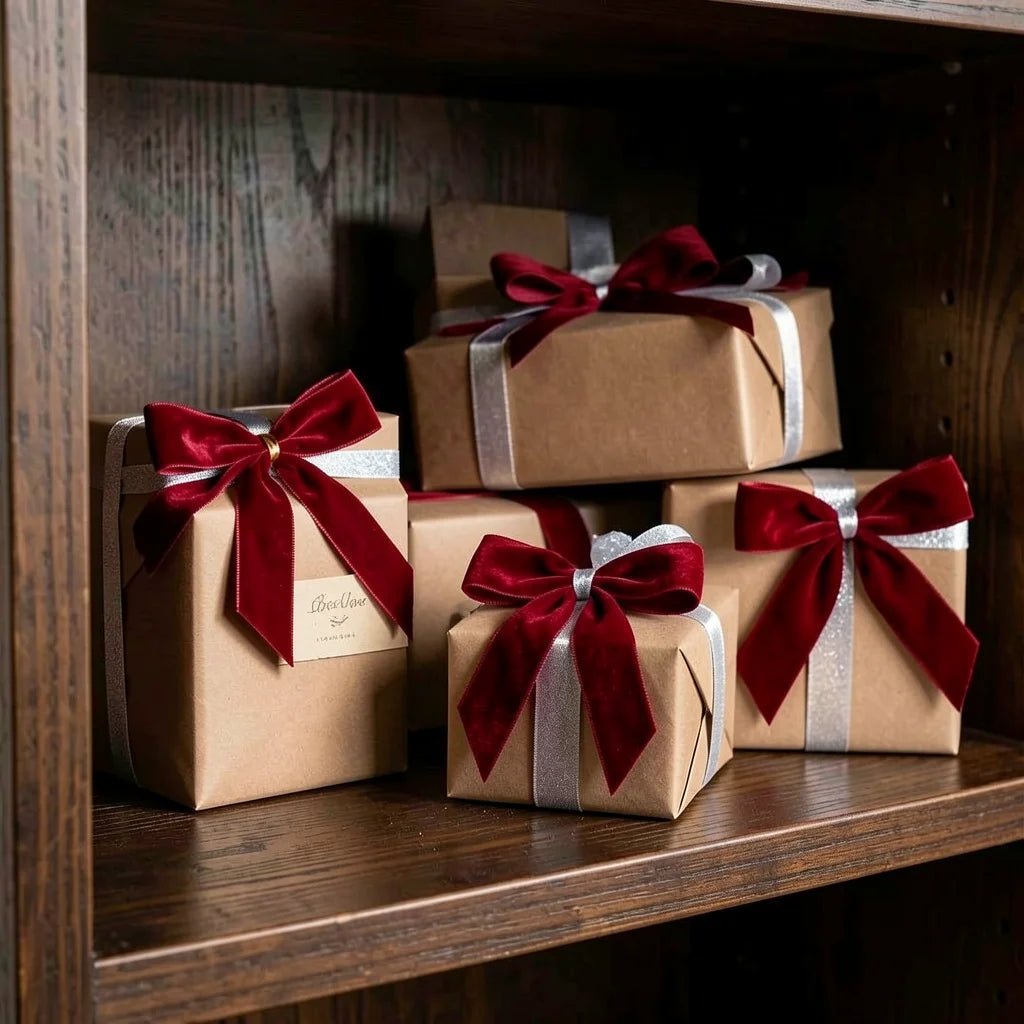 Christmas Tree Ornaments Three Dimensional Velvet Bow Decorations Velvet Bow Christmas Ornaments Handmade Bow Pendants For Tree