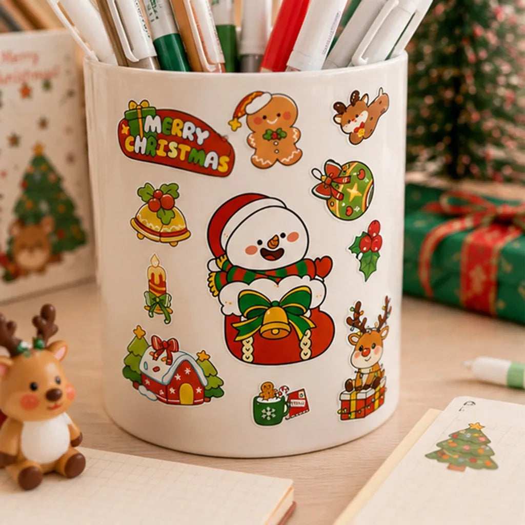 Snowman Stickers Cute Christmas Reward Stickers Christmas Tree Stickers Classic For Christmas Party Water Bottles