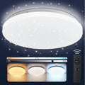28CM Dimmable LED Ceiling Light, 24W 2400lm, with Remote Control, Starry Sky Design, for Bedroom and Living Room, 3000k–6500K