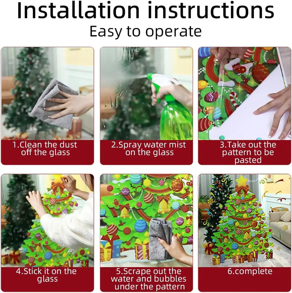 Christmas Window Pictures, 9 Sheets Self-Adhesive Christmas, Window Decoration, Window Stickers, Window Cling, Window Decoration, Christmas Window Stickers, Santa Claus For Decoration, Christmas