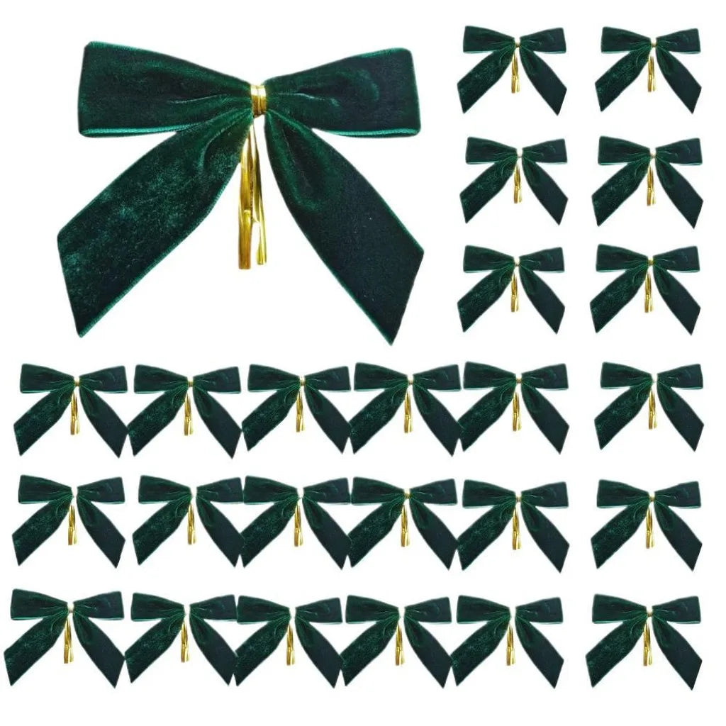 Christmas Pendant Ornaments European And American Christmas Tree Ornaments Velvet Bow Decorations Handmade For Home Christmas