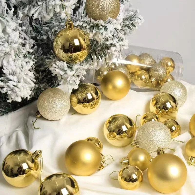 44Pcs 3/6CM Christmas Ball Merry Christmas Tree Topper Decoration for Home Decor Holiday New Year 2026 Navidad Gifts Supplies