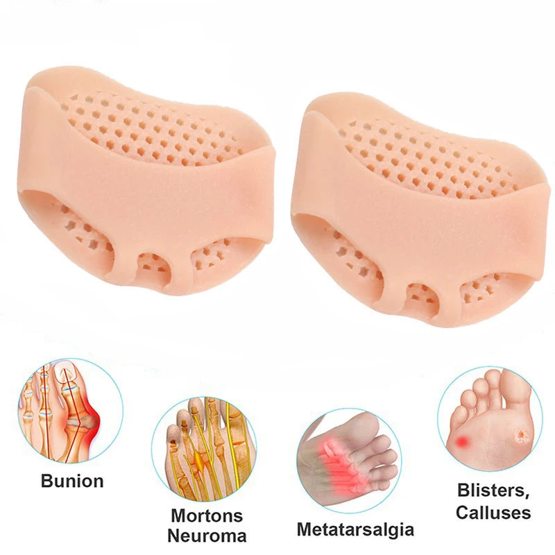 2 pz Cuscinetti metatarsali in silicone separatori per dita sollievo dal dolore cuscinetti plantari ortesi solette per massaggio ai piedi calze per avampiede strumento per la cura dei piedi