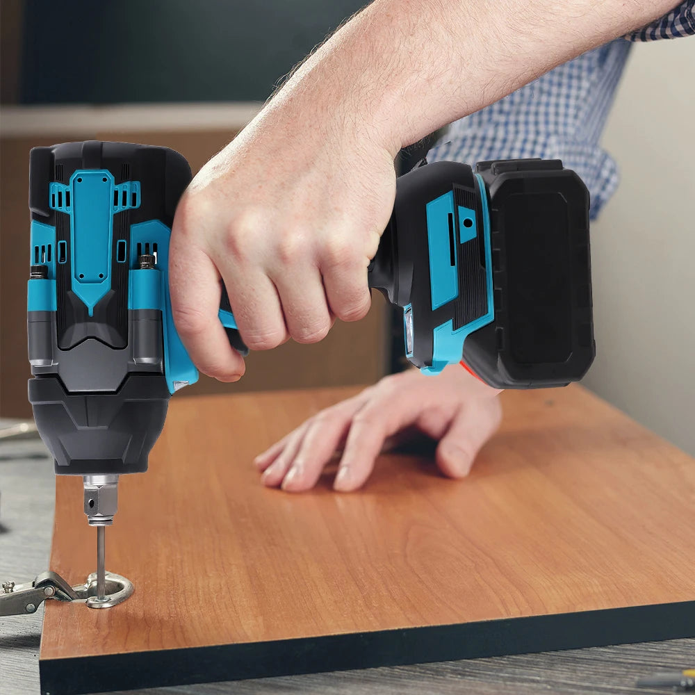 Podofo 1800 N.m Brushless Cordless Electric Impact Wrench 3 Speed Adjustable Power Handheld Screwdriver Car Truck Lawn Mower Maintenance Impact Wrench Car Repair Tool