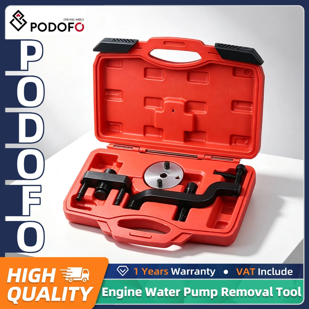 Podofo Engine Water Pump Removal Tool Kit Special Repair Tools For VW T5 Touareg 2.5 TDI Diesel Engine Disassembly Maintenance Auto Service Tool Set