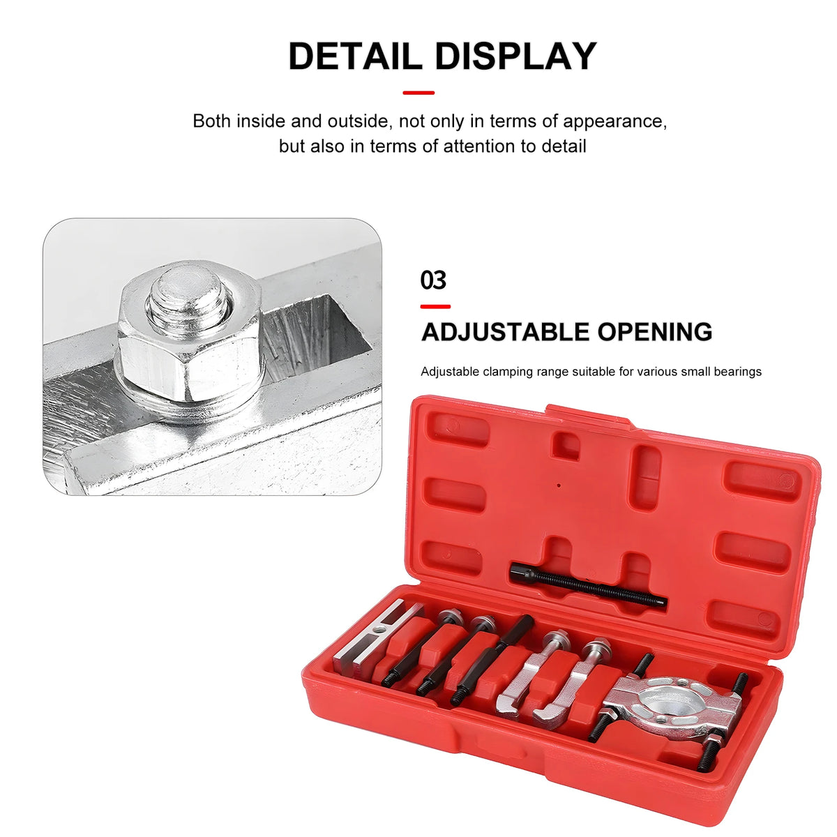 Podofo 9PCS Portable Bearing Splitter Separator Puller Kit Car Bear Separator Puller Bearing Removal Tool Gear Puller Car Repair Tools